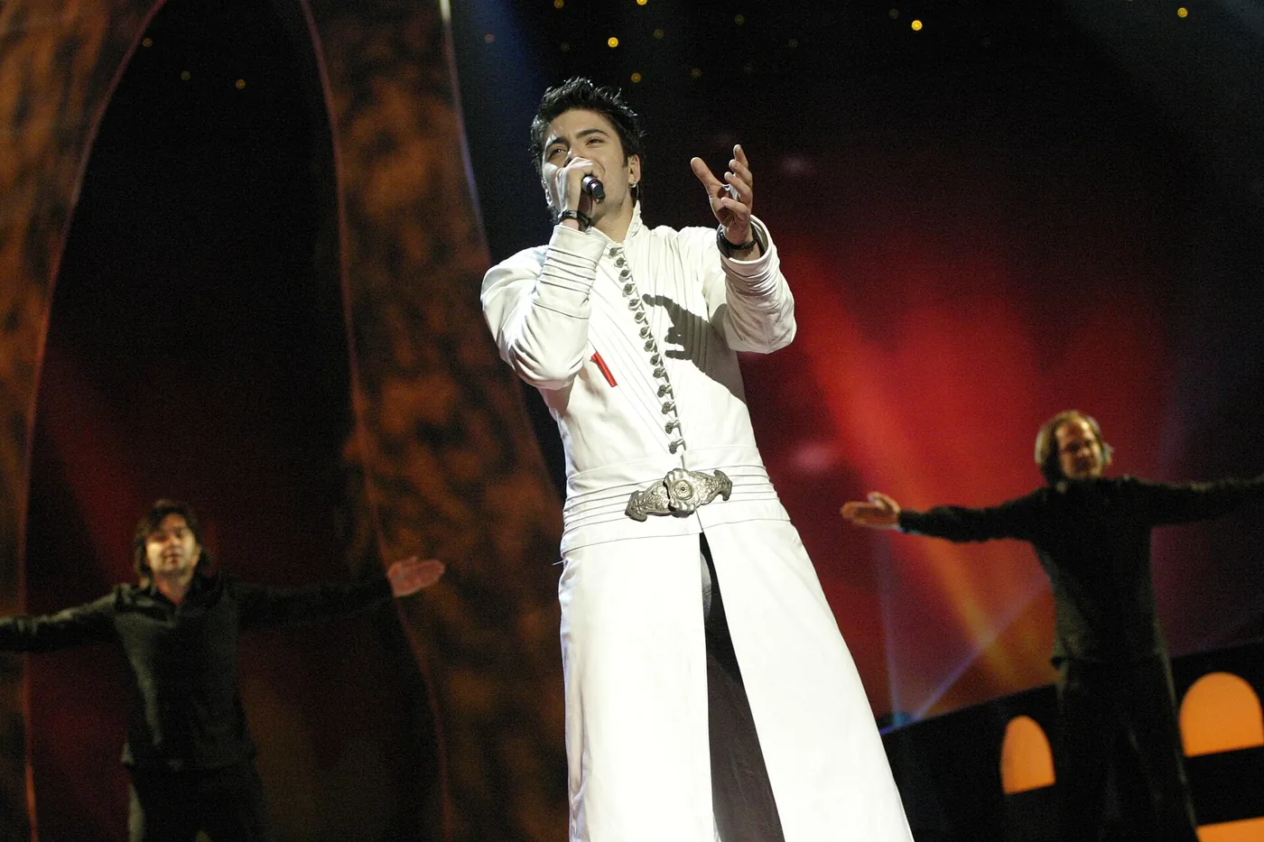 Toše Proeski at a Eurovision rehearsal in Istanbul, 2004